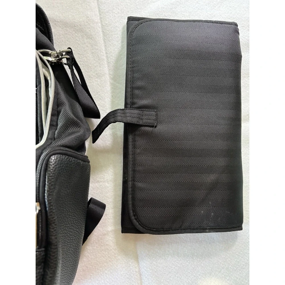 Itzy Ritzy Boss Backpack Diaper Bag Jetsetter‎ Black Vegan Leather Dust Bag